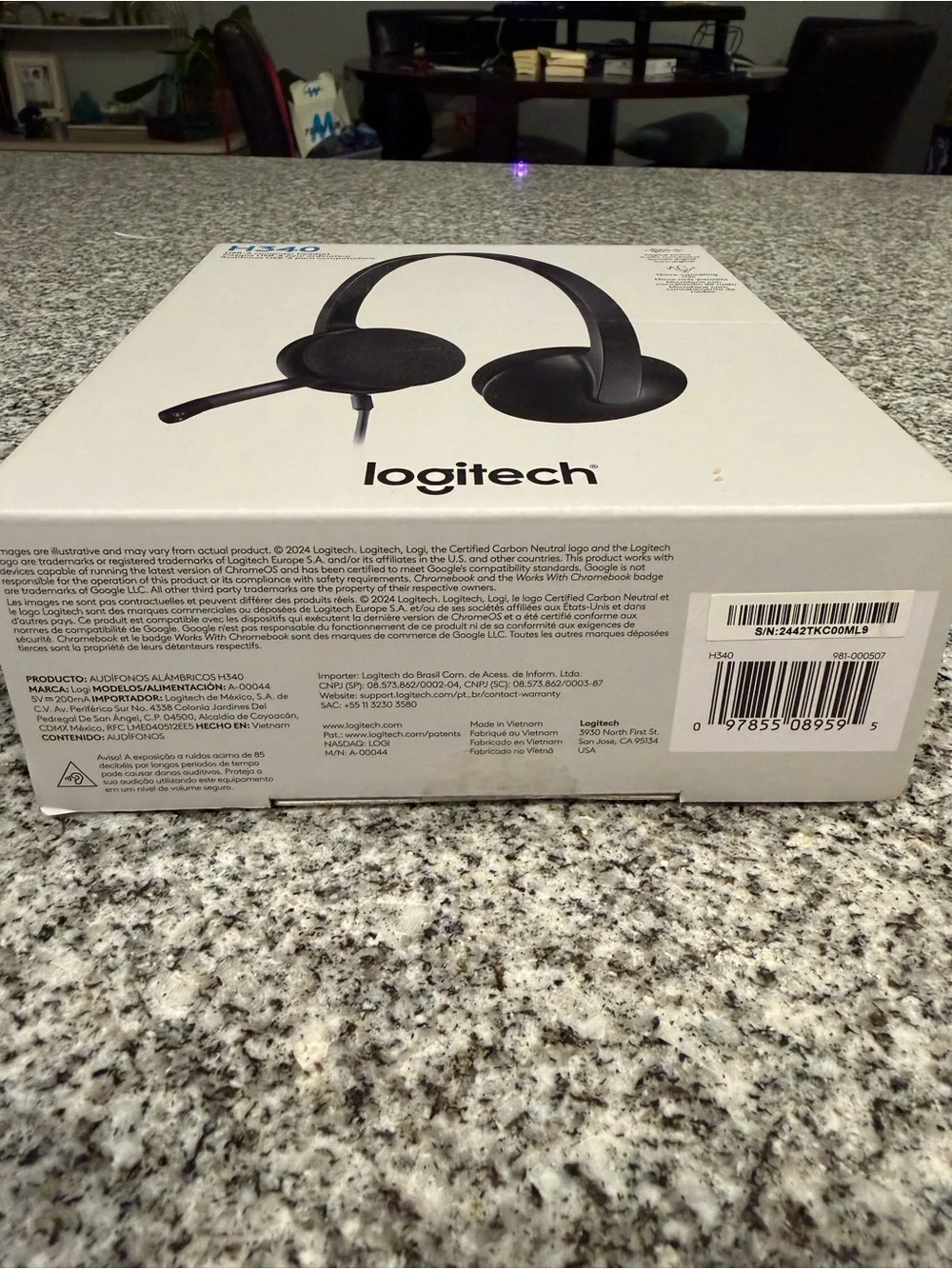 Logitech H340 Wired USB Headset in Black